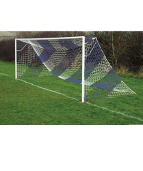 Blue Striped Goal Nets Royal/White